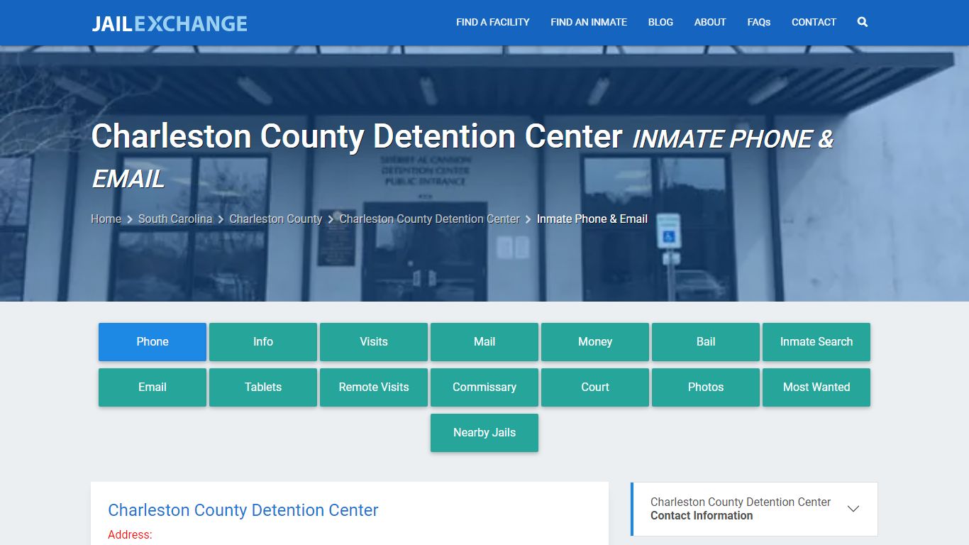 Inmate Phone - Charleston County Detention Center, SC - Jail Exchange